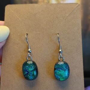 Dichroic. Glass earrings handcrafted by secondhandcool